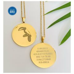 Altın Rengi Tukan Kuşlu Kolye