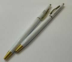 Sekanslı Beyaz Gold Tükenmez Kalem