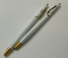 Sekanslı Beyaz Gold Tükenmez Kalem