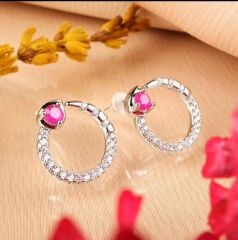 Yakut Gümüş Küpe - Model 2