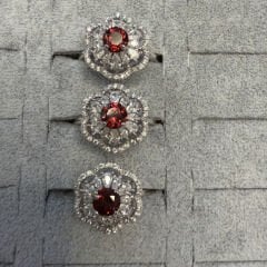 Garnet Gümüş Ayarlamalı Yüzük