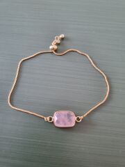 Pembe Kuvars Çelik Bileklik