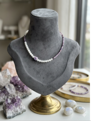 Peru Serenity Kolye ( Amatist-Selenit )( Arınma Ve İçsel Huzur )