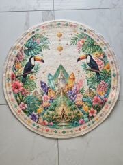 Piramit Desenli Tukan Halı 100x100 cm